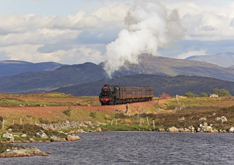 Jacobite ECS: 44871 approaches the Sword Loch between Rannoch and Corrour with the ECS for the afternoon Jacobite service on 2nd June 2012. Photo of Jacobite ECS