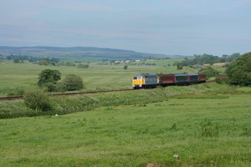G&SW Cl56: 56312 runs southbound near New Cumnock with 5Z56 Kilmarnock -- Laira stock move Photo of G&SW Cl56