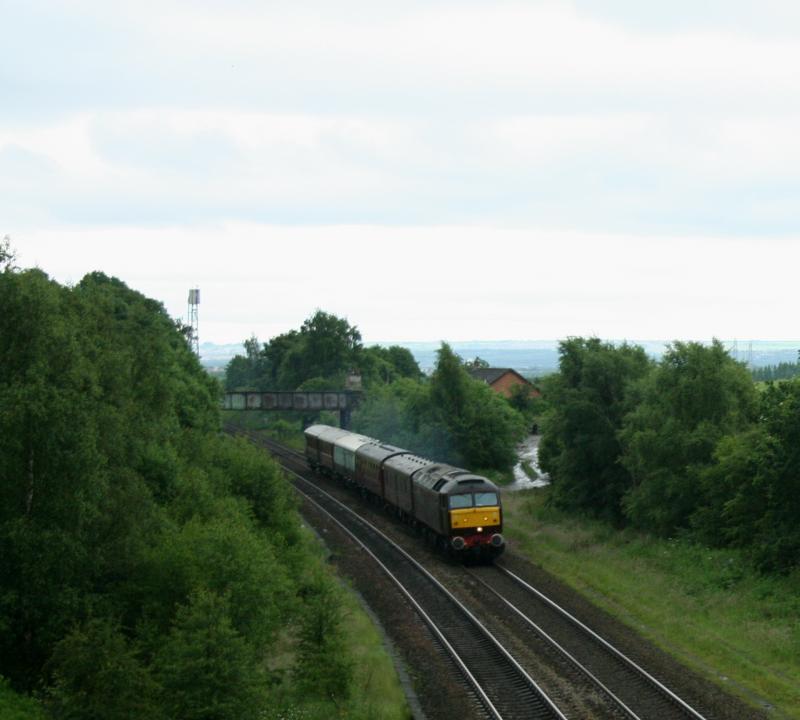 Queen of Scots: 57001 1Z10 CARNFORTH TO Keith private charter passes the site of Plean Jct signalbox on it's way north. Photo of Queen of Scots