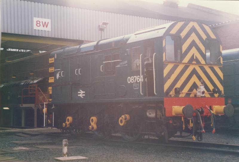 08764 at Haymarket Depot: 08674 on display at Haymarket Depot Open Day (24.08.85). Photo of 08764 at Haymarket Depot