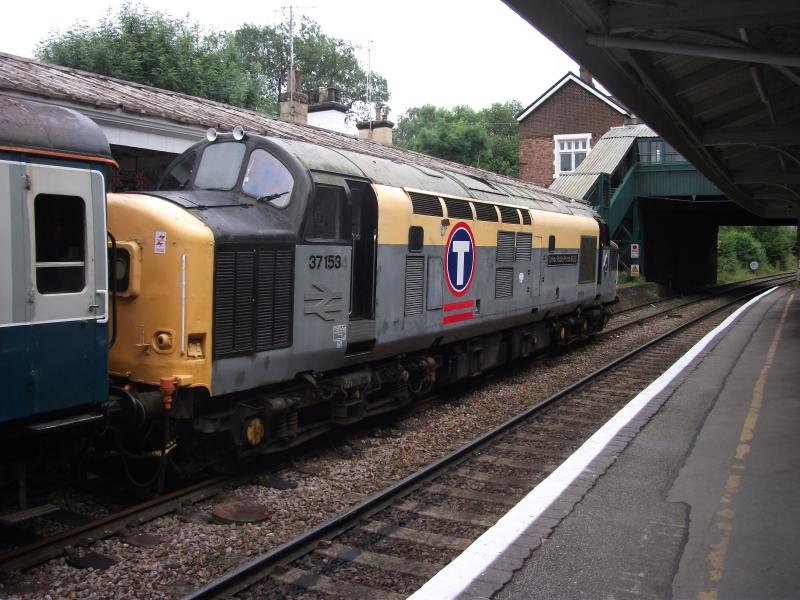 Spa Valley Railway 07/07/12: As well as the Thumper, 37153 was top-n-tailing with a steam engine throughout the day. Here it sits at Eridge after working from Tunbridge Wells West. Photo of Spa Valley Railway 07/07/12