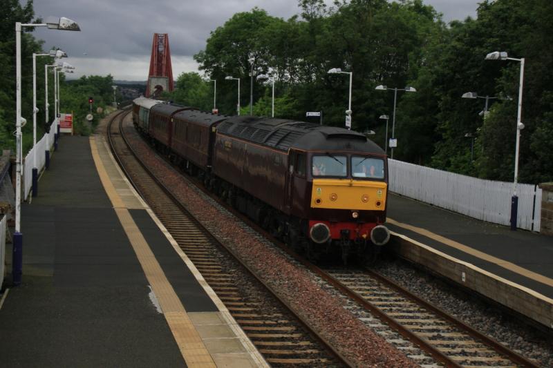 Queen of Scots Private Charter: 57001 on 1Z27 10.13 Inverness to Carnforth passing through Dalmeny on 08/07/2012 Photo of Queen of Scots Private Charter