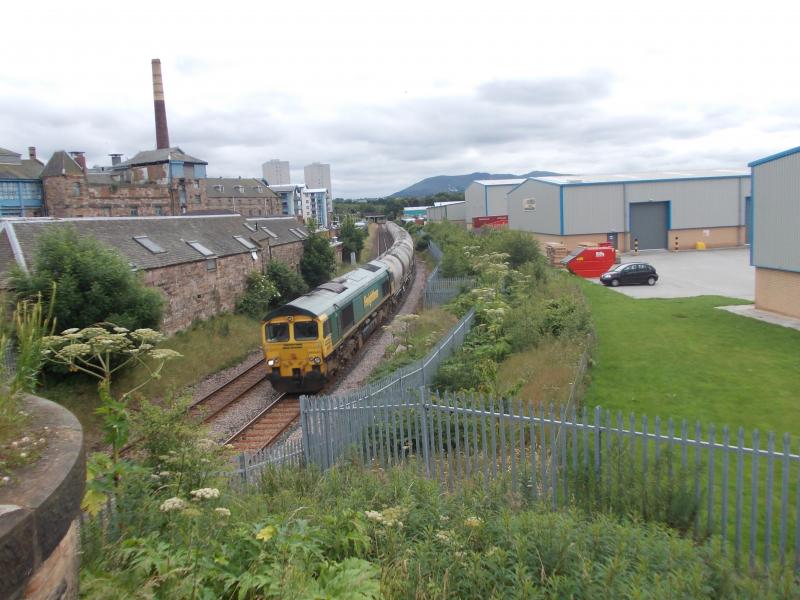 6B34 Duddingston: 66545 passes Duddingston with 6B34 empty cement tanks Photo of 6B34 Duddingston