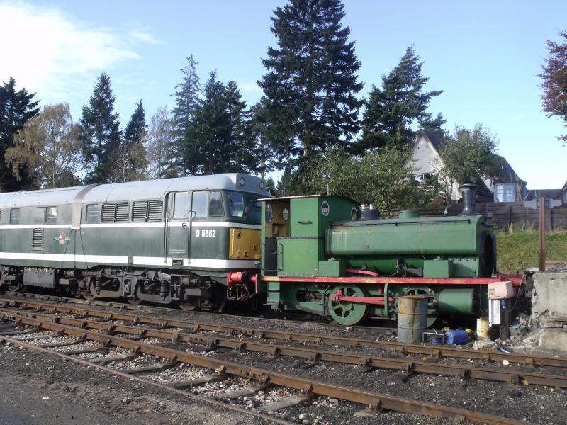 0-4-0ST & BR class 25: BR class 25 and a 0-4 OST in Boat of garten. Photo of 0-4-0ST & BR class 25