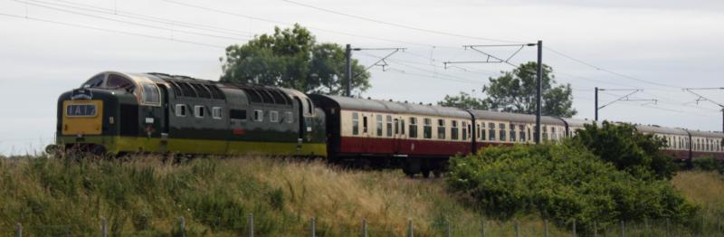 9009 Alycidon: 9009 approaches Stamford crossing north of Newcastle with the up Elizabethan . Photo of 9009 Alycidon