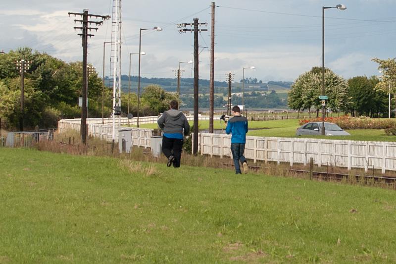 Roy & JP: Roy the Mouth and Jack Prentice are seen running into the distance in order to chase the double duff combo at the Bo'ness Gala. Rumours of Usain Bolt being worried about his 100m crown are unconfirmed. Photo of Roy & JP