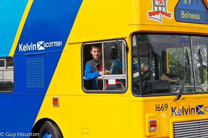 Photo of Roy gets to drive a bus again