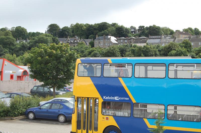 Bus veg: 37001 & some container bloke hitch a lift on a b*s at Bo'ness diesel Gala 28/7/2012 Photo of Bus veg