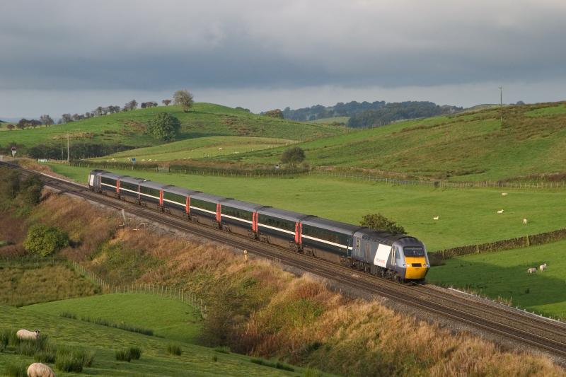 ECML eastbound morning HST diversion at Gilsland: Photo of ECML eastbound morning HST diversion at Gilsland