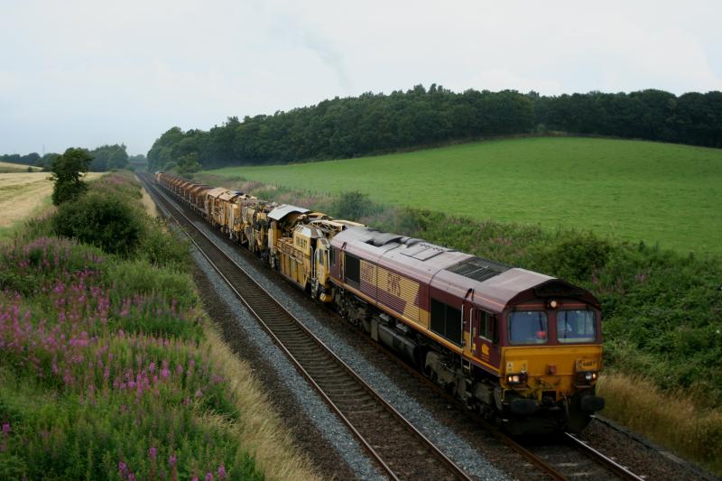 6K10: 66107 + 66111dor pass Plean with 6K10 Arbroath -- Mossend MOBC Train Photo of 6K10