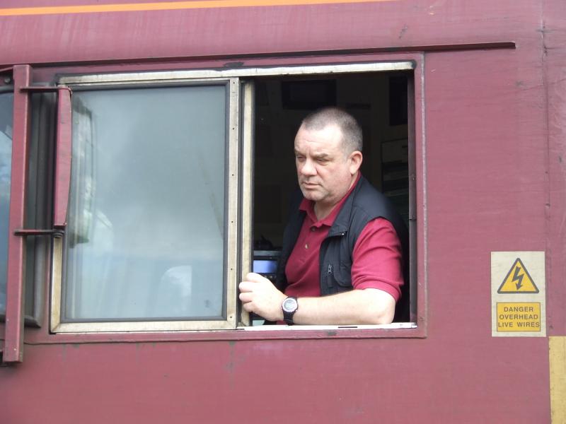 Driver of 66138: Driver of 66138, First revenue earning train into Earlseat Loading point on 22 August 2012 Photo of Driver of 66138