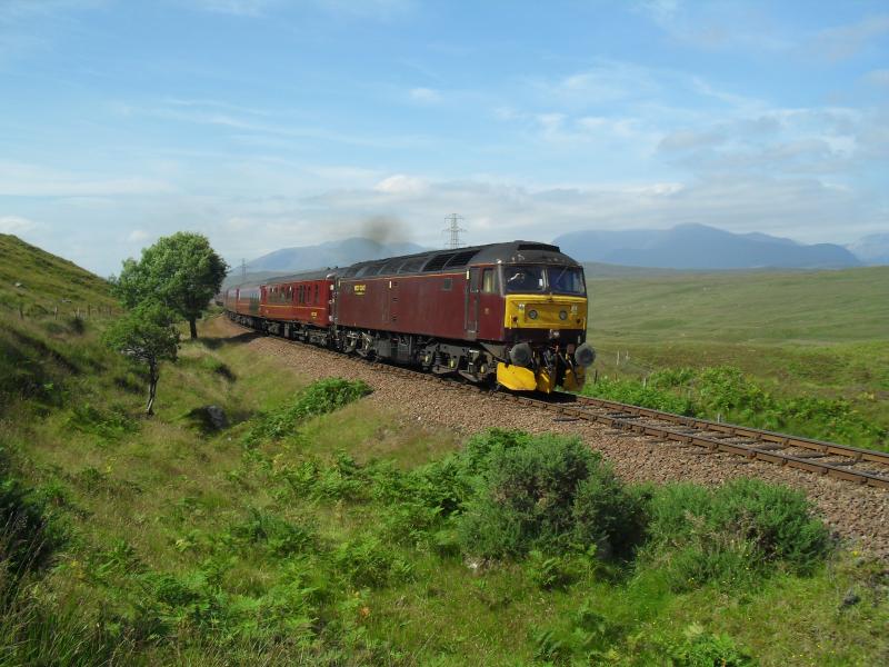 The West Highlander: The Edinburgh-Fort William charter on 11/08/12 climbing to Rannoch Moor near Gorton Photo of The West Highlander