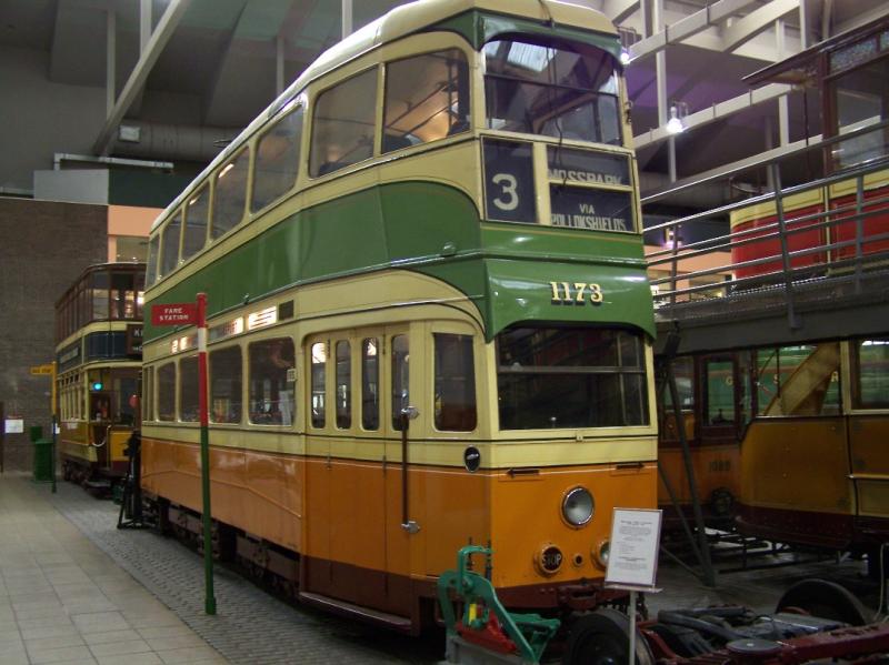 Last tram: Coronation tramcar 1173 which was in the Last Tram Procession in 1962 taken at the old Transport Museum at Kelvin Hall.
She is now back on show at the new Riverside Museum. Photo of Last tram