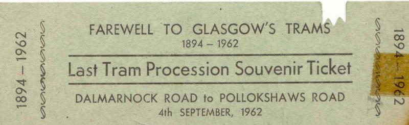 Last Tram: My ticket for the Last Tram Procession in 1962. A grand night for 12.5p!! Photo of Last Tram