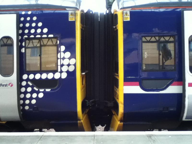Old vs new: Old and new liverys on 158s. Photo of Old vs new