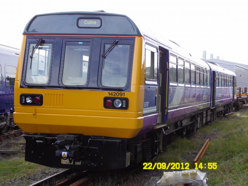142091 Kilmarnock: 142091 showing its new front end having been under repair at Brodies in kilmarnock Photo of 142091 Kilmarnock