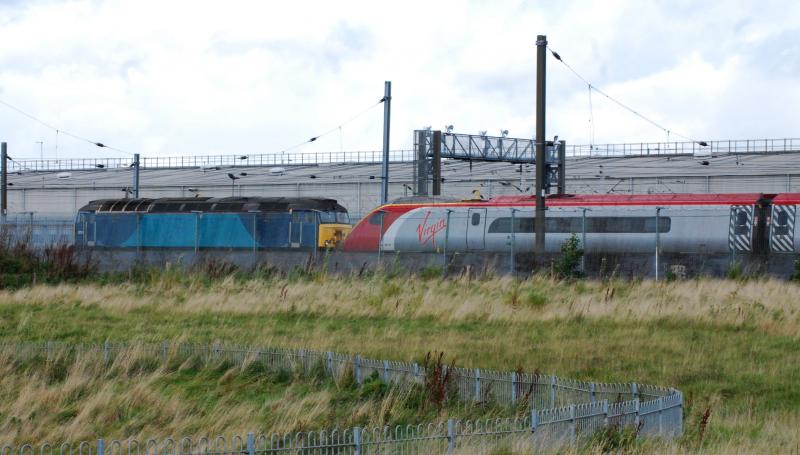 57515 & 390156 at PO Lathe: 57515 & Pendo 390156 at wheel lathe in PO Down Yard
Friday 28th sept 2012 Photo of 57515 & 390156 at PO Lathe