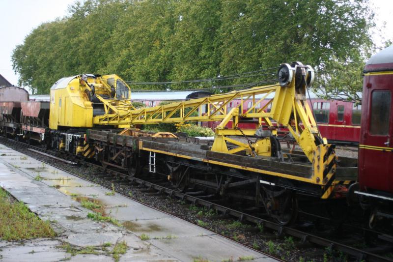 Engineers crane Brechin: A very wet day at Bridge of Dun depot of the Brechin Steam Railway Photo of Engineers crane Brechin