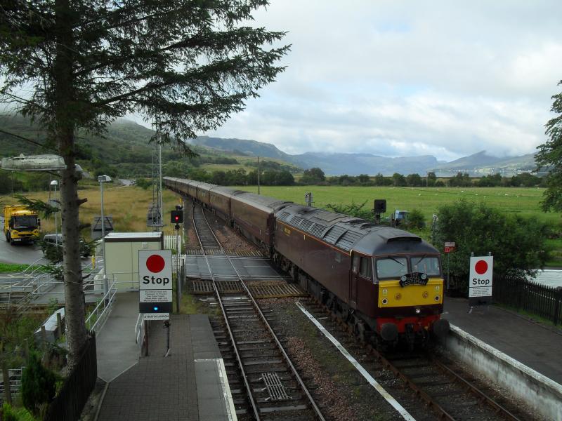 57001 on The Royal Scotsman: Class57oo1 On The Royal Scotsman at Strathcarron on the return from Kyle on 17th August 2011 Photo of 57001 on The Royal Scotsman