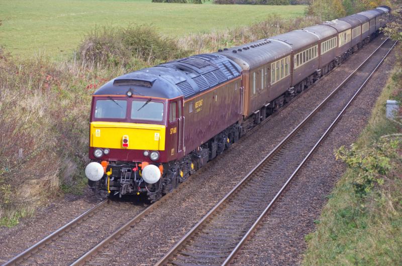 57601: 57601 on the rear of the Statesman at Forgandenny 20/10/12 Photo of 57601