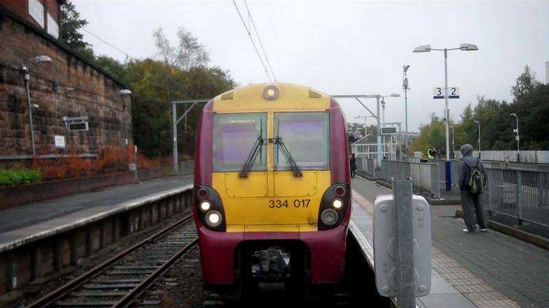 334017: 334017 just arrived at Springburn with a service from Balloch. 19/10/12. Photo of 334017