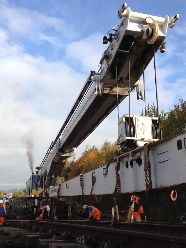Kirow Crane in action at Stirling North: Kirow Crane in action at Stirling North Photo of Kirow Crane in action at Stirling North