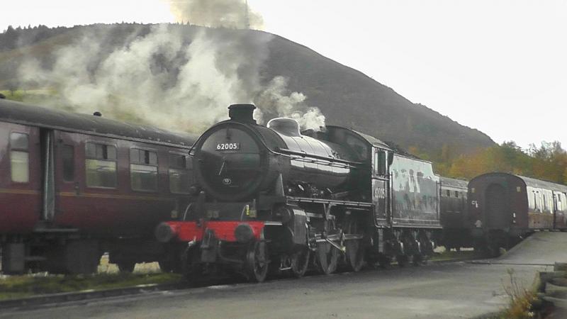 62005 @ Fort William Yard: Seen in Fort william yard is K1 62005 preparing for 5Z66 Fort William Yard - Carnforth ECS move with 4 coaches. Photo of 62005 @ Fort William Yard