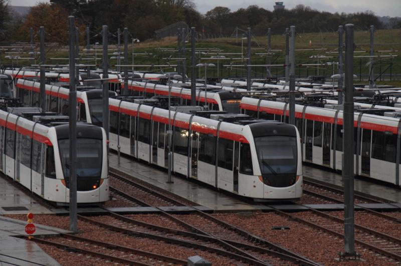 Tram 271: Close up of Tram No 271 at Gogar on 02/11/2012 Photo of Tram 271