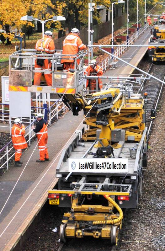 Allright up there: A close up of the wire clipping unit at Crookston Photo of Allright up there