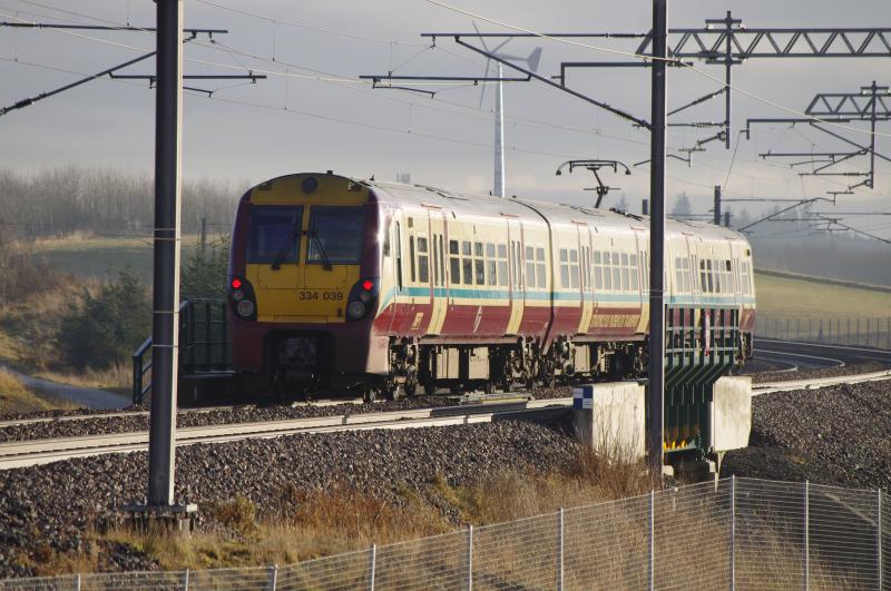 334039: 334039, Edinburgh bound approaching Armadale. 18.12.12 Photo of 334039