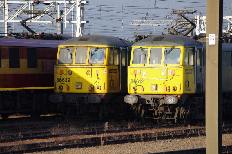 86612, 86639: 86612, 86639 at Mossend. 18.12.12. Photo of 86612, 86639