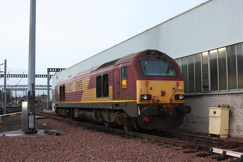 67027 at Craigentinny on 28th Dec 2012: Photo of 67027 at Craigentinny on 28th Dec 2012