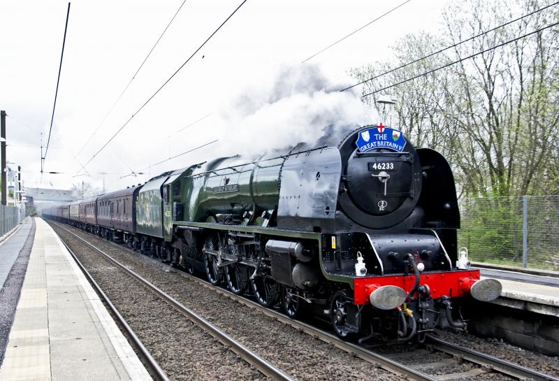 46233 Duchess of Sutherland: Passing Through Howwood on 26th April 2012 Photo of 46233 Duchess of Sutherland