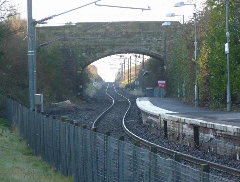 North Berwick station: View from North Berwick Station along the branch Photo of North Berwick station