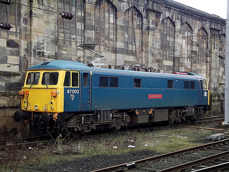 87002 at Carlisle: Based at Carlisle for the winter season on Icebreaker duties is 87002 Royal Soverign. Seen here on Saturday 5th January 2013. Photo of 87002 at Carlisle