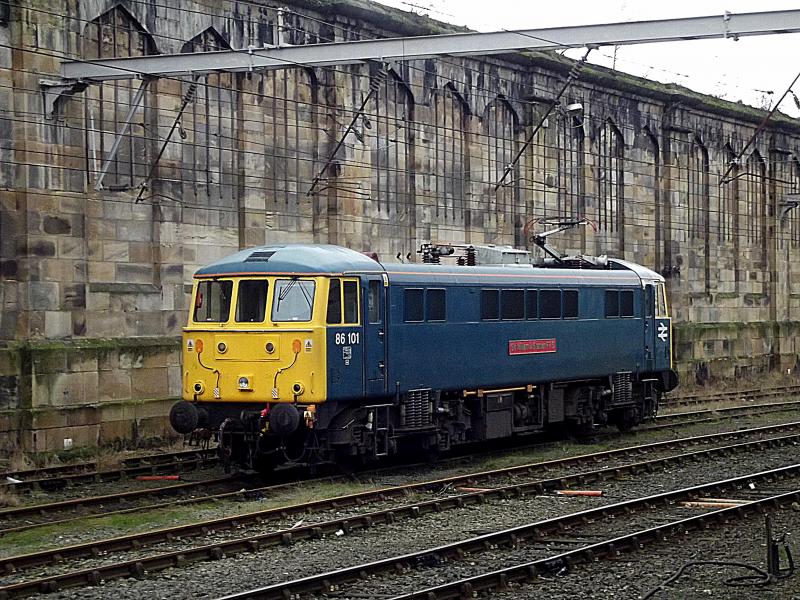 86101 at Carlisle: Based at Carlisle for the winter season on Icebreaker duties is 86101 Sir William A Stanier FRS. Seen here on Saturday 5th January 2013. Photo of 86101 at Carlisle
