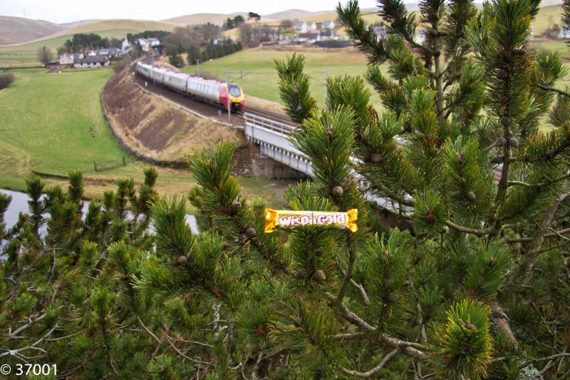 Spot the guest appearance No.4: Getting ever braver, everyone's favourite chocolate bar appears to have lost it's stage fright as a voyager passes over Crawford viaduct Photo of Spot the guest appearance No.4