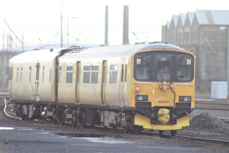 network rail: 950001 sitting in falkland yard 30/1/13 Photo of network rail