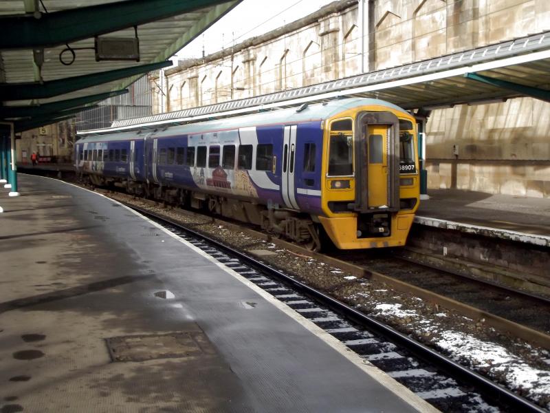 158907 at Carlisle: Northern Rail Class 158 No. 158907 leaves Carlisle with a service to Leeds via Settle on Saturday 26th January 2013.
Photo of 158907 at Carlisle