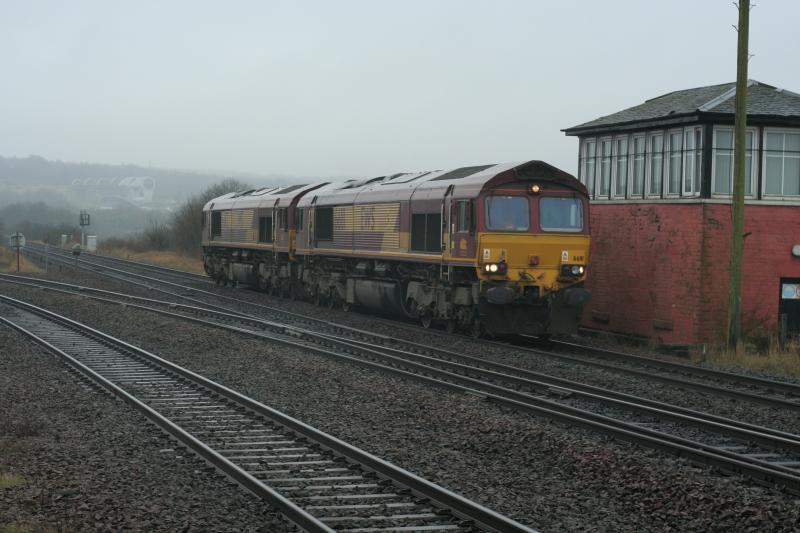 Larbert Jct.: 66111+66113 0K66 Mossend - Aberdeen L/E move Photo of Larbert Jct.