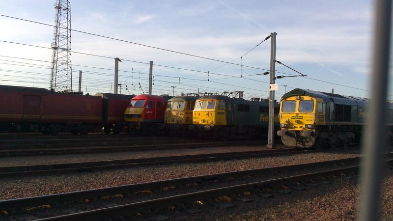 Photo of Trio of electrics stabled at Mossend Yard