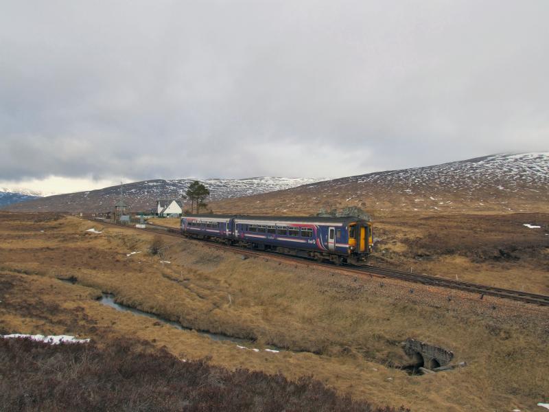 156450 arrives at Corrour with the Queen Street - Fort William train.: 156450 arrives at Corrour with the Queen Street - Fort William train. Photo of 156450 arrives at Corrour with the Queen Street - Fort William train.