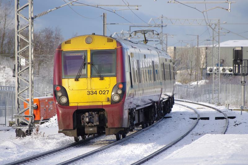 334027: 334027 Departing Bathgate with a Glasgow bound service. 05.12.12 Photo of 334027