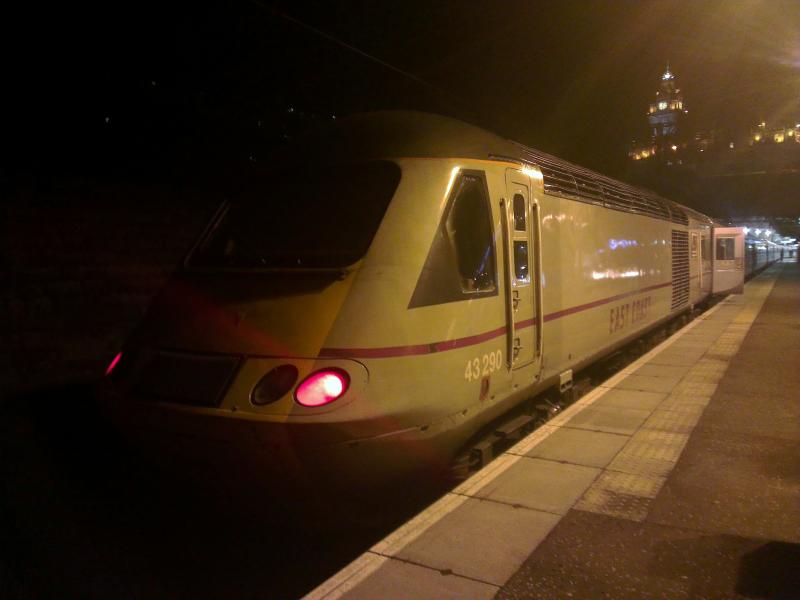Photo of East Coast 125 at Waverley with the Balmoral Hotel in the background