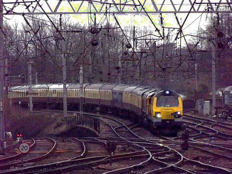 70004: Saturday 23rd March seen a Charter Train from Eastleigh to Carlisle. Worked from Crewe via the WCML with 70004 and 66089 DIT. 1Z70 is seen arriving at Carlisle. Photo of 70004