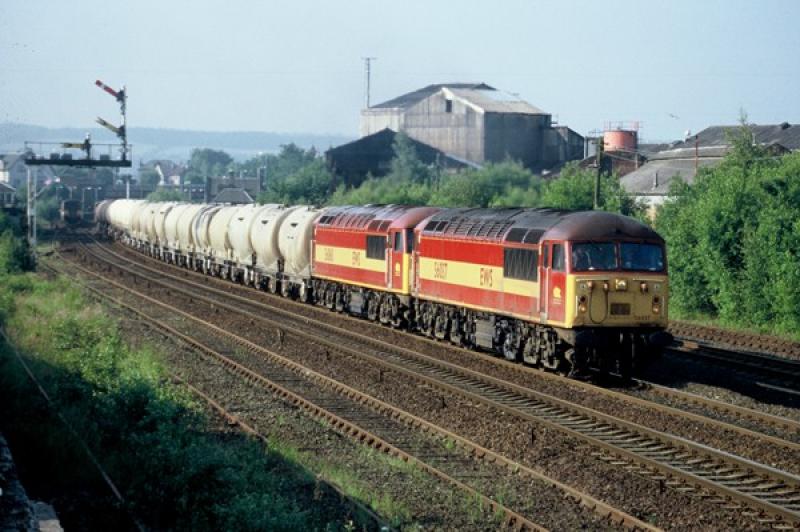 Super- Power At Larbert: Two Class 56s roar north through Larbert with the morning Millerhill-Aberdeen Photo of Super- Power At Larbert