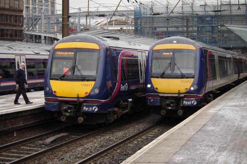 170411, 170422: 170411, 170422 passing at Haymarket. 25 March 2013. Photo of 170411, 170422