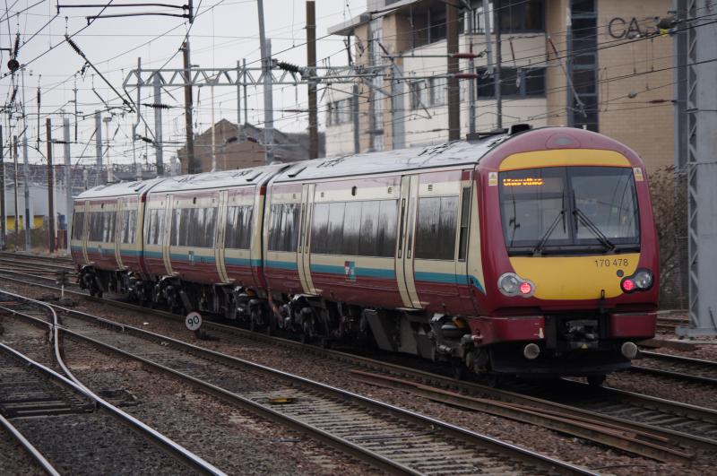 170478: 170478 in SPT livery departing Edinburgh Haymarket. 25 March 2013. Photo of 170478