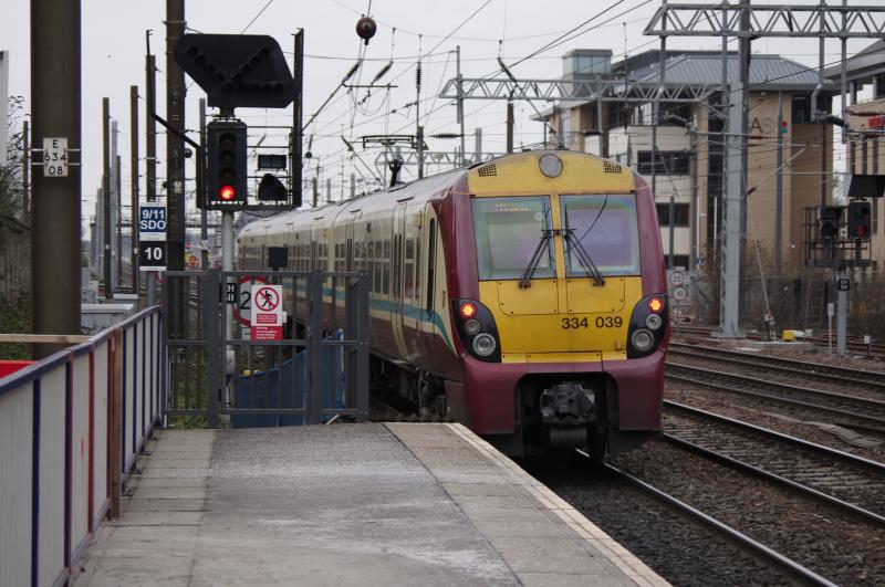 334039: 334039 departing Haymarket with a Helensburgh service. 25 March 2013. Photo of 334039