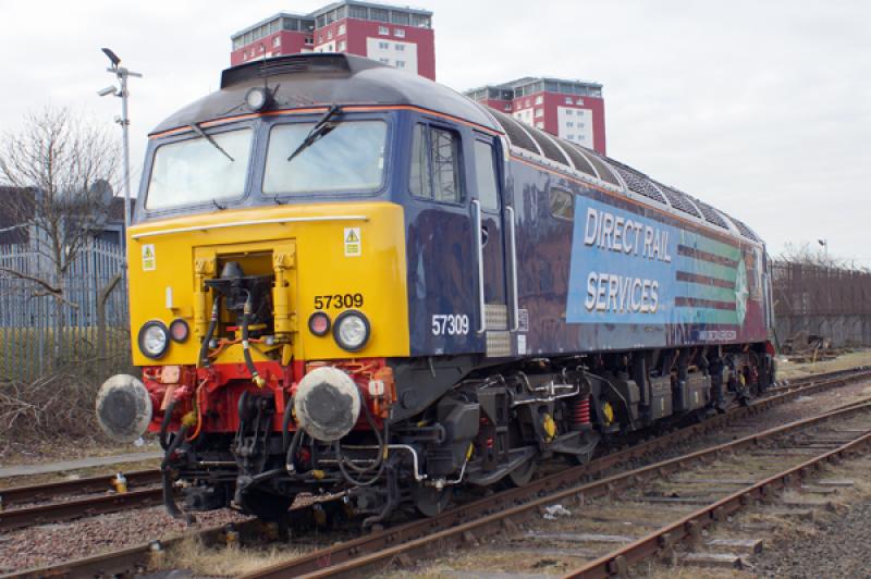 57309: 57309 Arrives into the yard to couple up to 314209 with the last GBRF move using DRS 57's on 30th March
with permission of Railcare Photo of 57309